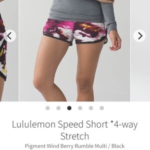 (4) lululemon Athletica Speed Short Activewear Workout Gym Sporty Athletic